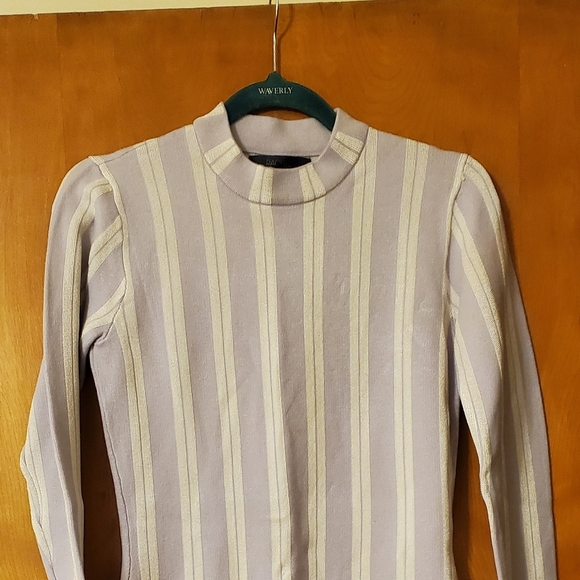 NWT Rachel Roy January Lavender Ivory Striped Long Sleeved Top Size S - Picture 1 of 8